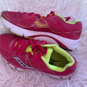 Saucony Mirage 3 Women’s Running Shoes Pink/Citron/Silver Size 7